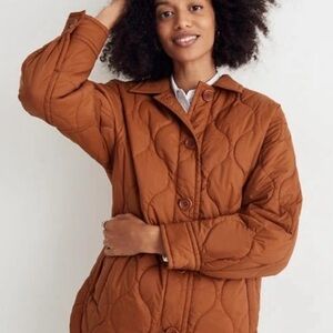 Madewell Quilted Puffer Jacket in Cinnamon Brown